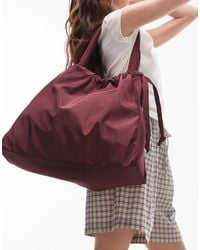 TOPSHOP - Thom Nylon Oversized Tote Bag With Ruched Detail - Lyst