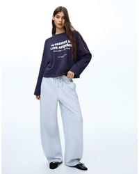 Bershka - T-Shirt A Maniche Lunghe Squadrata Con Stampa - Lyst