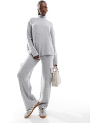 Aria Cove - Knit Wide Leg Cargo Pocket Detail Trouser Co-ord - Lyst