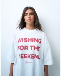 ASOS - Weekend Collective Oversized T-shirt With Wishing For The Weekend Graphic - Lyst