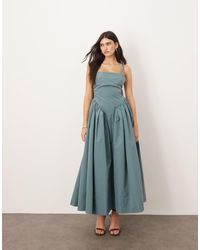 ARRANGE - Strappy Ruched Bodice Full Skirt Maxi Dress - Lyst