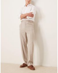 ASOS - Smart High Waist Straight Leg Pants With Pintucks - Lyst