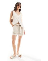 Jdy - Tie Waist Linen Shorts Co-ord - Lyst