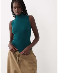 ASOS - Varigated Knit Rib Sleeveless Funnel Neck - Lyst