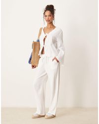 Jdy - – hose aus em musselinstoff mit weitem bein, kombiteil - Lyst