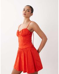 ASOS - Broderie Cami Mini Dress - Lyst