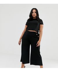 Boohoo Черные Кюлоты С Широкими Штанинами И Пуговицами На Карманах - Черный