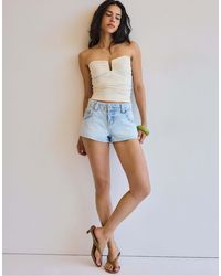 Stradivarius - Crop top effet drapé - écru - Lyst
