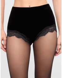 Calzedonia - Velvet And Lace Culottes - Lyst