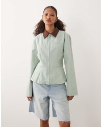 Ghospell - Pure Cotton Hourglass Cinched Waist Jacket - Lyst