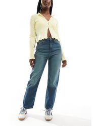 Don't Think Twice - Dtt - katy - jean court droit à taille haute - teinté délavé - Lyst