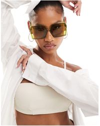 South Beach - 70s Oversized Square Sunglasses - Lyst