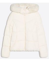 Bershka - Padded Jacket With Fur Hood - Lyst