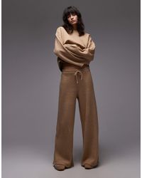 ASOS - Fluffy Knitted Wide Leg Trousers Co-ord - Lyst