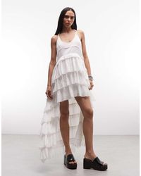 AllSaints - Cavarly Racer Back Asymmetric Ruffle Tiered Maxi Dress - Lyst