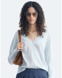 & Other Stories - Pure Merino Wool Deep V-neck Argyle Jumper - Lyst