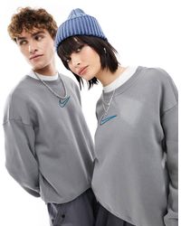 Nike - Sudadera gris oscuro unisex con logo mediano - Lyst