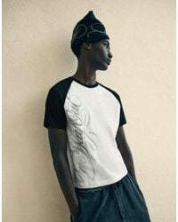 Bershka - Short Sleeve Raglan Print T-Shirt - Lyst