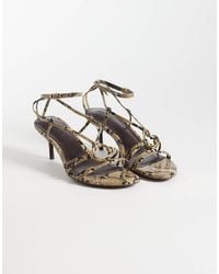 ASOS - Hideaway Ring Detail Strappy Kitten Heeled Sandals - Lyst
