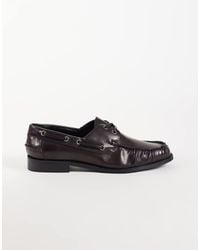 ASOS - Lace Up Boat Shoes With Ruching - Lyst