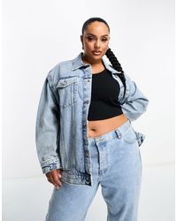 ONLY - Giacca di jeans oversize azzurra - Lyst