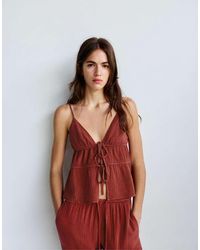 Pull&Bear - Textured Strappy Top - Lyst