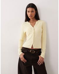 Threadbare - Long Sleeve Button Through Ribbed Top - Lyst