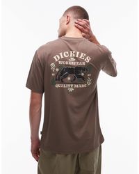 Dickies - Exclusivité asos - lucasville - t-shirt avec motif animal au dos - marron - Lyst
