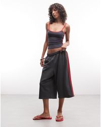 Collusion - Sportieve Baggy Longline Co-Ord-Jort Met-Rode Streep - Lyst
