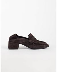 Steve Madden - Estee Heeled Square Toe Loafers - Lyst