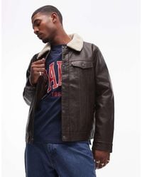 Levi's - Chaqueta Holgada Acolchada De Cuero Sintético Con Cuello Desmontable De Sherpa De - Lyst