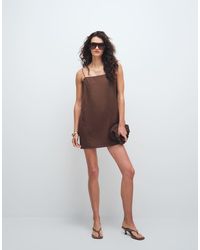Monki - Linen Blend Cami Mini Dress With Pockets - Lyst