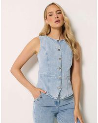 Long Tall Sally - Denim Waistcoat - Lyst