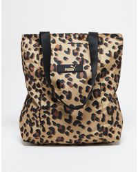 PUMA - Leopard Print Tote Bag - Lyst
