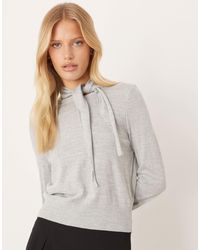 Mango - Knitted Jumper With Scarf Detail - Lyst
