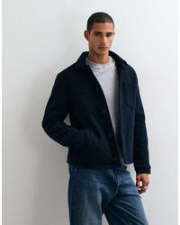Threadbare - Faux Wool Collared Jacket With Patch Pockets - Lyst