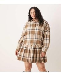 ASOS - Asos Design Curve Mini Shirt Dress With Dropped Waist - Lyst
