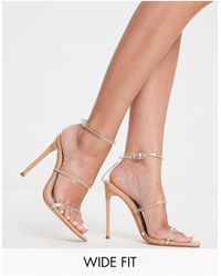 SIMMI - Simmi London Wide Fit Nolan Embellished Barely There Sandals - Lyst