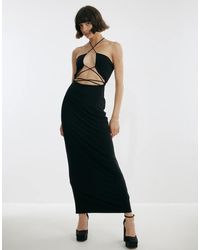 NA-KD - Vestido Largo Con Abertura De X Josefine Hj - Lyst