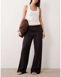 Mango - Satin Straight Leg Pants - Lyst