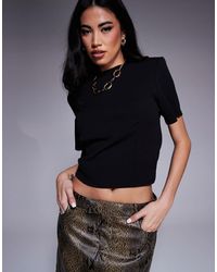 ASOS - Structured Dart Detail Top With Shoulder Pads - Lyst