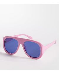 Kaiia - Exclusive Chunky Lens Aviator Sunglasses - Lyst