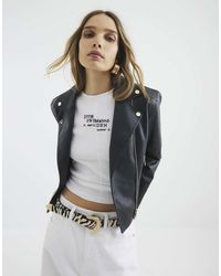 River Island - Faux Leather Biker Jacket - Lyst