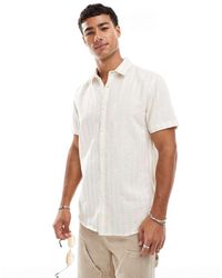 Threadbare - Camisa A Rayas Y Blancas De Manga Corta De -Neutro - Lyst