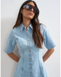 TOPSHOP - – kurzärmliges mini-jeanskleid - Lyst