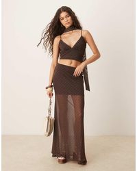ASOS - Co-ord Mesh Spot Maxi Skirt - Lyst