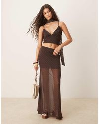 ASOS - Co-ord Mesh Spot Maxi Skirt - Lyst