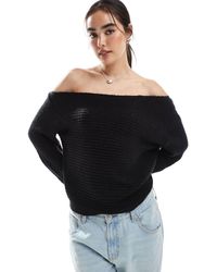 ASOS - Knitted Off The Shoulder Slouchy Jumper - Lyst