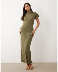 ASOS - Co-ord Linen Look Drape High Neck Top - Lyst