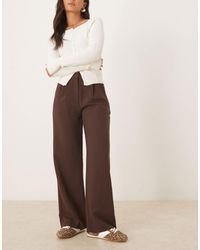 Abercrombie & Fitch - Sloane - pantalon habillé à taille ultra haute - marron - Lyst